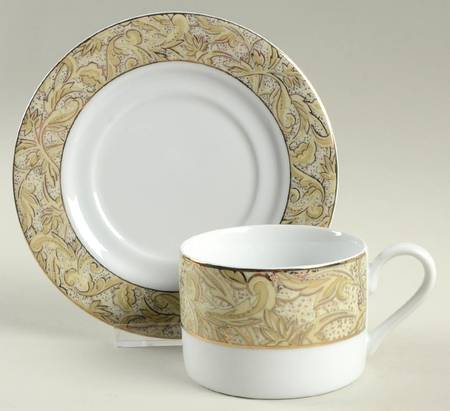 Acapella Gold Flat Cup & Saucer Set