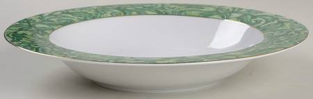 Acapella Green Large Rim Soup Bowl