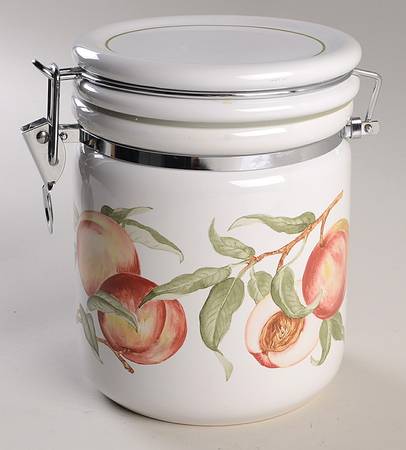 Blossom Breeze (Rim, Stoneware) Small Canister & Lid