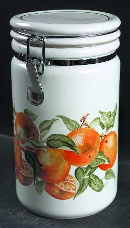 Blossom Breeze (Rim, Stoneware) Large Canister & Lid