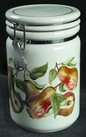 Blossom Breeze (Rim, Stoneware) Medium Canister & Lid