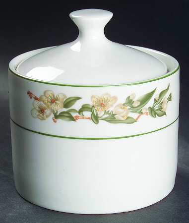 Blossom Breeze (Rim, Stoneware) Sugar Bowl & Lid