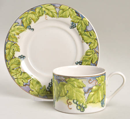 Bordeaux Flat Cup & Saucer Set by American Atelier
