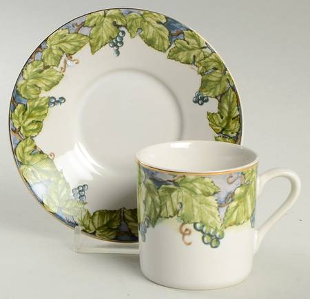 Bordeaux Flat Demitasse Cup & Saucer Set