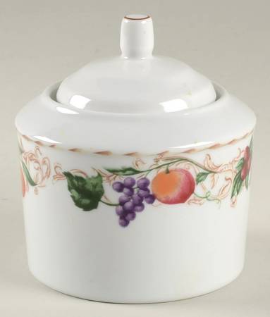 Florentine Fruit Sugar Bowl & Lid