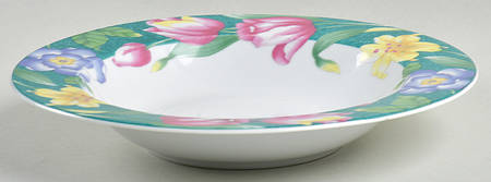 Flower Garden Large Rim Soup Bowl