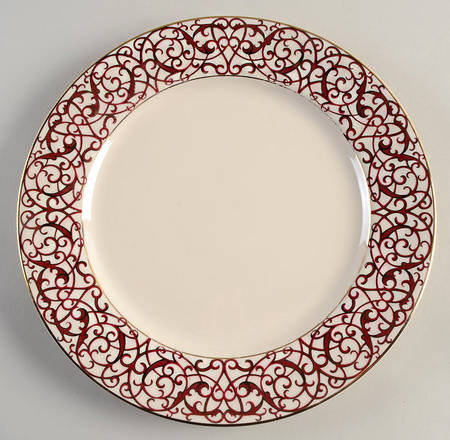 Florentine Scroll Burgundy 12" Chop Plate (Round Platter)