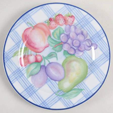 Gingham Harvest Salad Plate