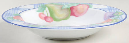 Gingham Harvest Large Rim Soup Bowl