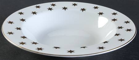 Party Time White Large Rim Soup Bowl