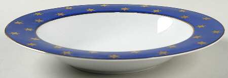Party Time Cobalt Rim Soup Bowl