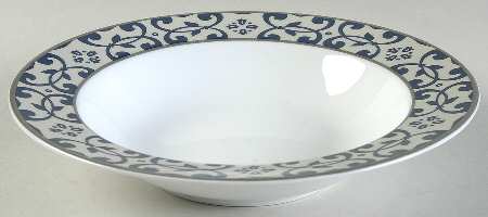 Valencia Blue Large Rim Soup Bowl