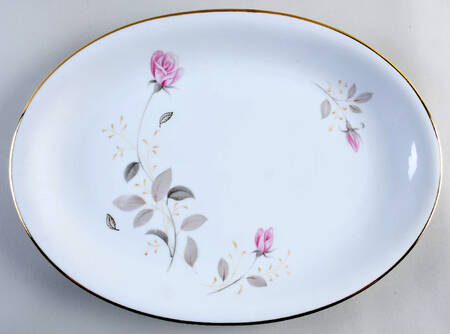 Flamingo Rose 16" Oval Serving Platter