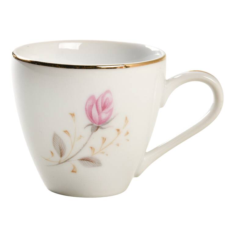 Flamingo Rose Flat Demitasse Cup