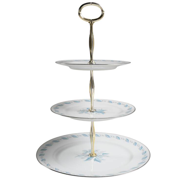 Sky Flower 13 7/8"-14 1/4" 3-Tiered Serving Tray(DP,SP,BB) HC