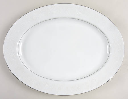 White Bouquet 13" Oval Serving Platter