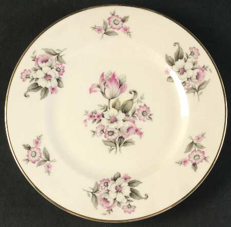 Moss Rose (Smooth Edge, Gold Trim) Bread & Butter Plate