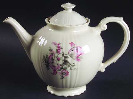Moss Rose (Scalloped, No Trim) Teapot & Lid