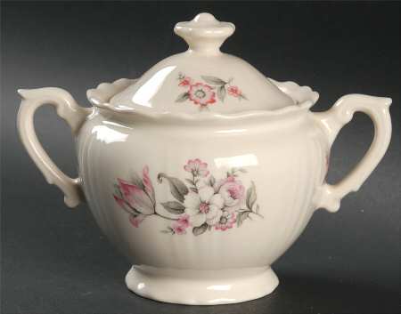 Moss Rose (Scalloped, No Trim) Sugar Bowl & Lid