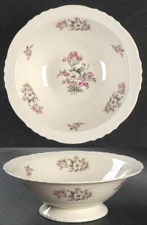 Moss Rose (Scalloped, No Trim) 9" Round Vegetable Bowl