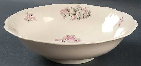 Moss Rose (Scalloped, No Trim) 8" Round Vegetable Bowl