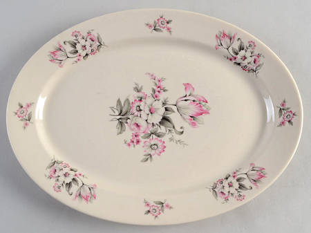 Moss Rose (Smooth Edge, No Trim) 12" Oval Serving Platter