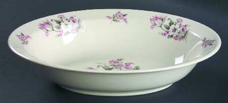 Moss Rose (Smooth Edge, No Trim) 10" Oval Vegetable Bowl