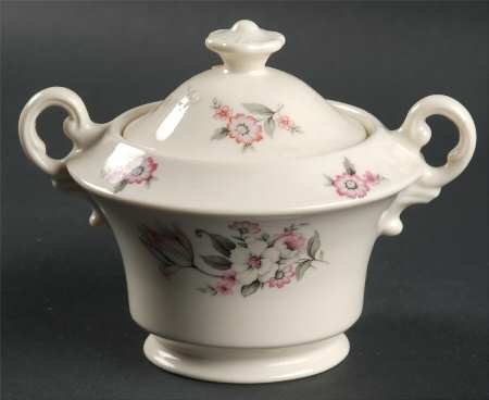 Moss Rose (Smooth Edge, No Trim) Sugar Bowl & Lid