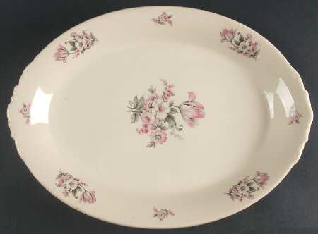 Moss Rose (Smooth Edge, No Trim) 16" Oval Serving Platter