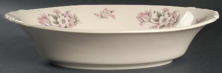 Moss Rose (Smooth Edge, No Trim) 10" Oval Vegetable Bowl