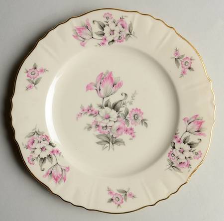 Moss Rose (Scalloped, Gold) Salad Plate