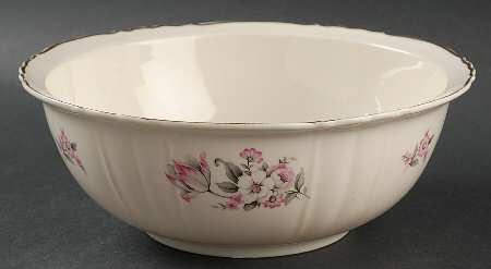 Moss Rose (Scalloped, Gold) Round Vegetable No Lid
