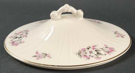 Moss Rose (Scalloped, Gold) Lid for Round Vegetable