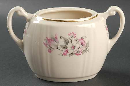 Moss Rose (Scalloped, Gold) Sugar Bowl No Lid