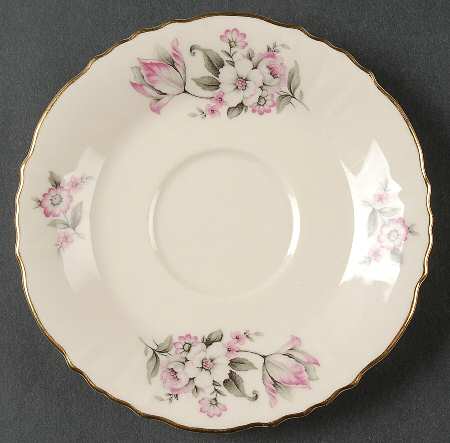 Moss Rose (Scalloped, Gold) Saucer