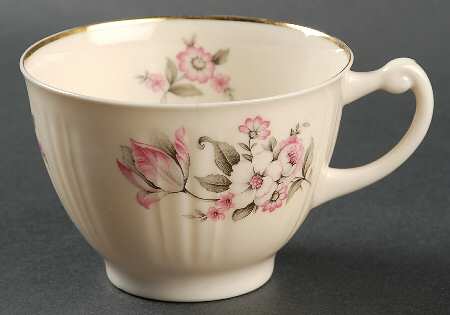 Moss Rose (Scalloped, Gold) Flat Cup