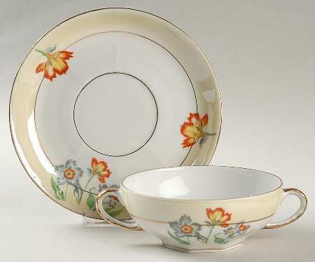 ACC1 Flat Cream Soup Bowl & Saucer Set