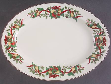 Christmas Bounty 14" Oval Serving Platter