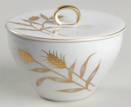 Golden Leaf Sugar Bowl & Lid