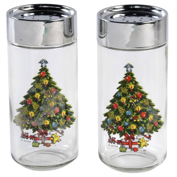 Holiday Magic Glassware Salt and Pepper Set