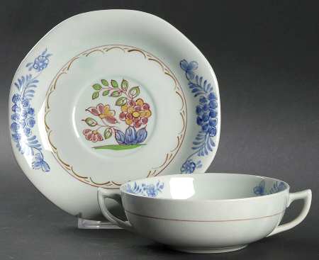 2413 Flat Cream Soup Bowl & Saucer Set