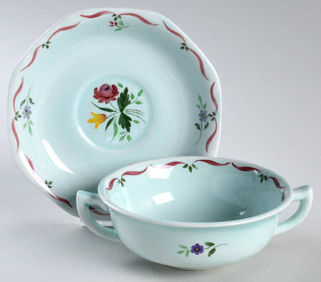 Allegro Flat Cream Soup Bowl & Saucer Set
