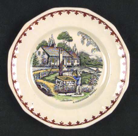 American Ways & Days (Brown Fleur Ring) Bread & Butter Plate