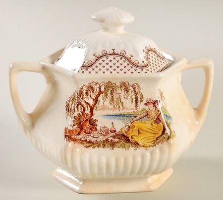 Antoinette Multicolor Sugar Bowl & Lid