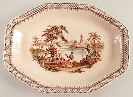 Antoinette Multicolor 11" Oval Serving Platter