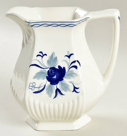 Baltic Blue (Newer, White) 24 Oz Pitcher by Adams China