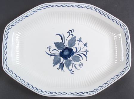 Baltic Blue (Newer, White) 13" Octagonal Serving Platter