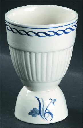 Baltic Blue (Newer, White) Double Egg Cup
