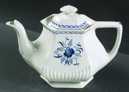 Baltic Blue (Newer, White) Teapot & Lid