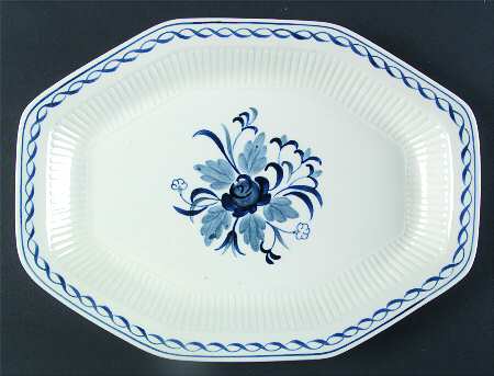 Baltic Blue (Newer, White) 11" Octagonal Serving Platter
